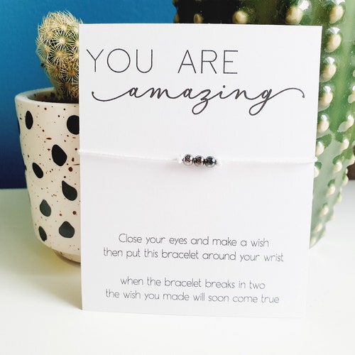 You Are Amazing Wish Bracelet Charm String Bracelet Etsy UK