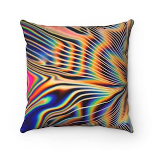 Super Psychedelic Throw Pillow, Sofa Lumbar, Cover, Home Decor, Bedding