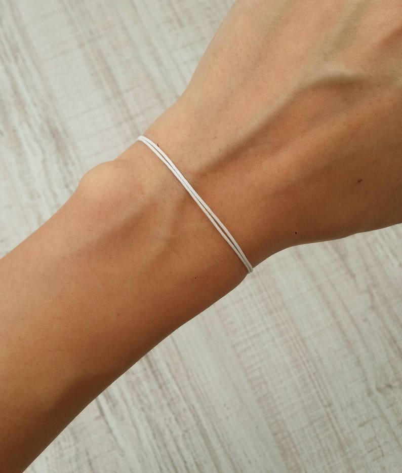 White String Bracelet For Men White Thread Surfer Bracelet White Silk String Bracelet Kabbalah Bracelet Protection Bracelet Minimalist Man