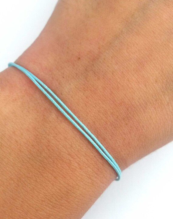 Baby Blue String Bracelet For Men Blue Thread Bracelet Etsy