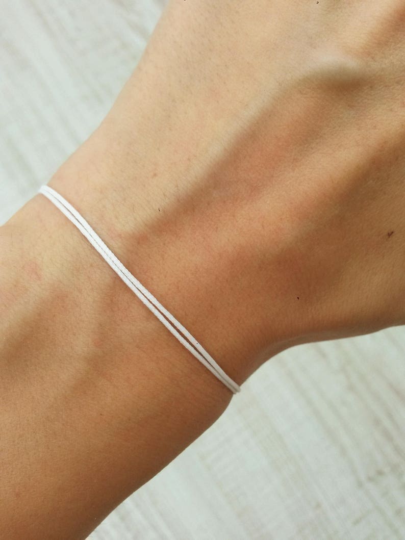 White String Bracelet For Men White Thread Surfer Bracelet White Silk String Bracelet Kabbalah Bracelet Protection Bracelet Minimalist Man