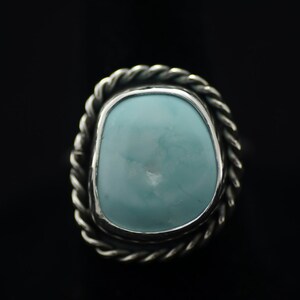 Natuurlijke Royston blauwe turquoise ring Amerikaanse maat 6