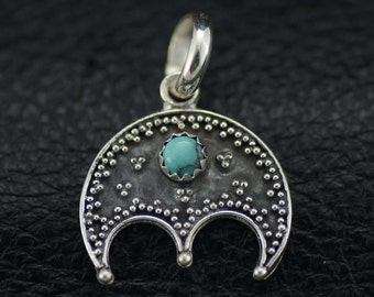 Fine Silver Lunula with Turquoise