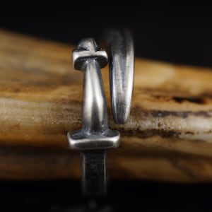 Sterling Silver Viking Sword Ring US Size 12