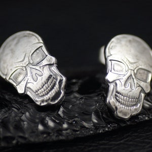 Fine Silver (.999 pure) Skull Earrings with Sterling Posts & Nuts