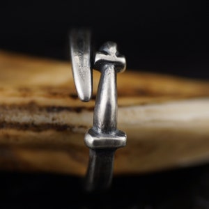 Sterling Silver Viking Sword Ring US Size 12