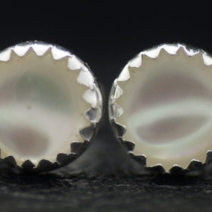 Mother of Pearl and Sterling Silver Stud Earrings