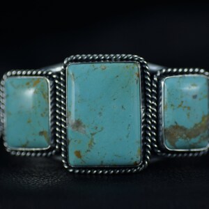 Kingman Turquoise and Sterling Silver Cuff Bracelet