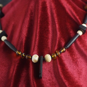 Tribal Bone & Glass Bead Necklace