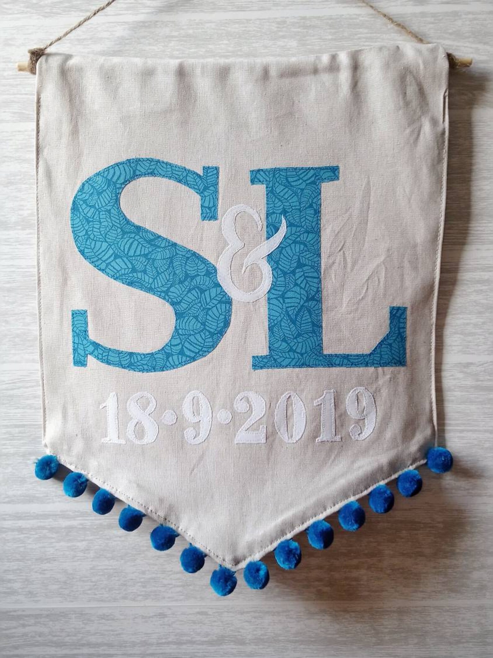 CUSTOM MADE handmade applique wedding banner cotton Etsy