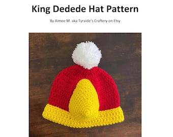 Kirby King Dedede Chapéu de Crochê Padrão Cosplay Acessório de Fantasia de Halloween