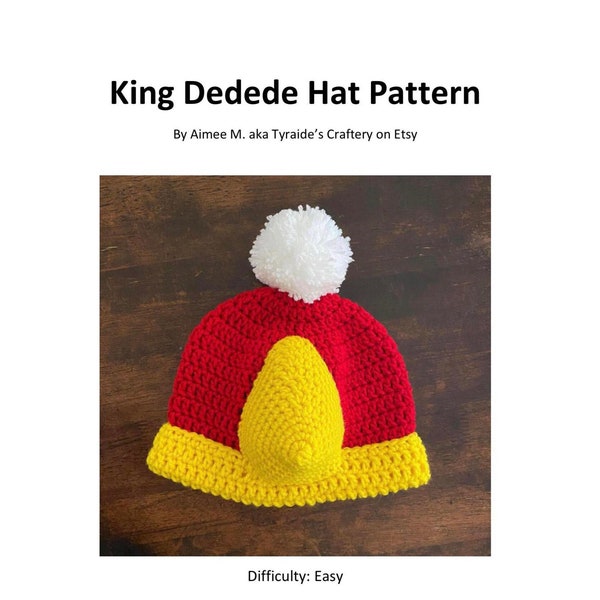 Kirby King Dedede Crochet Hat Pattern Cosplay Halloween Costume Accessory