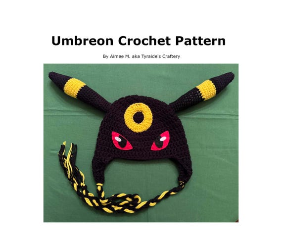 8 Umbreon Crochet Patterns 4 Pokemon Gold and Silver Umbreon Crochet Winter Earflap