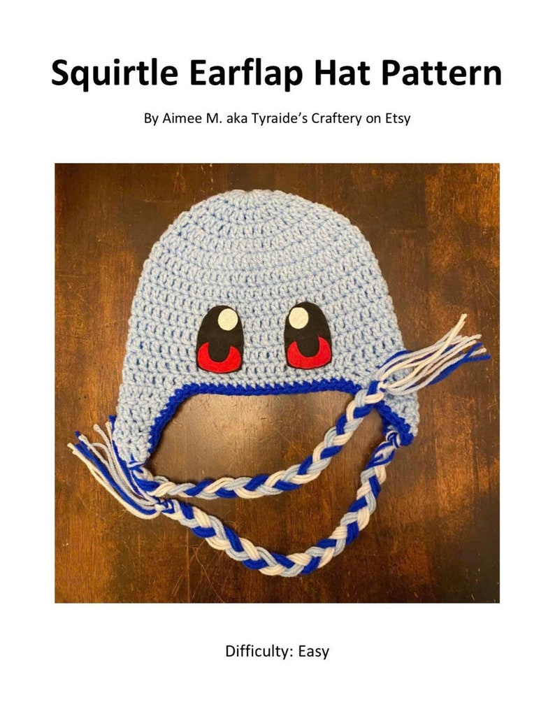 Pokemon Squirtle Crochet Hat Pattern Cosplay Accessory Halloween Costume image 1