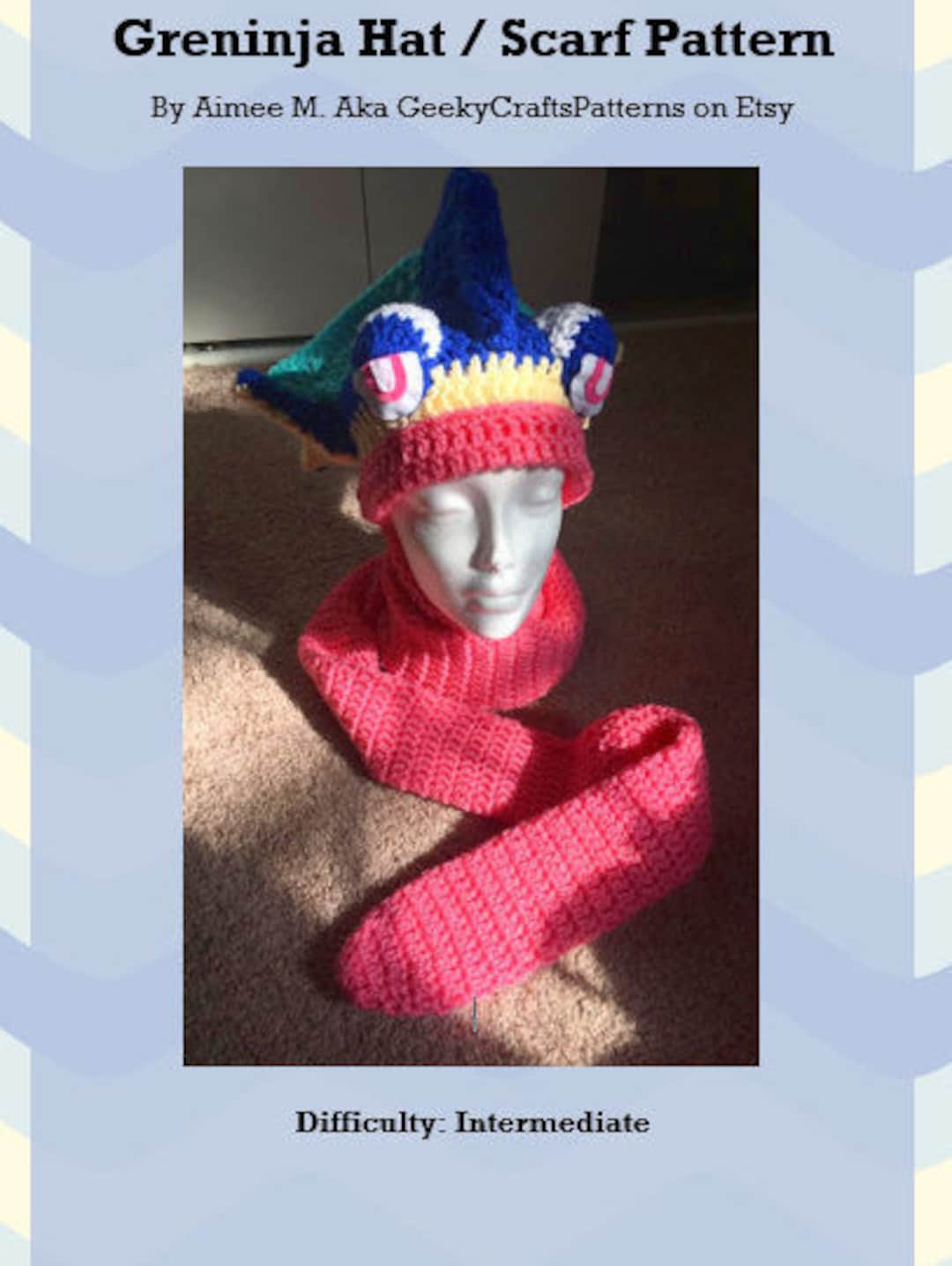 編みぐるみ「୨୧RIBBON୨୧」 Greninja Hat / Scarf Crochet Pattern PDF - Etsy