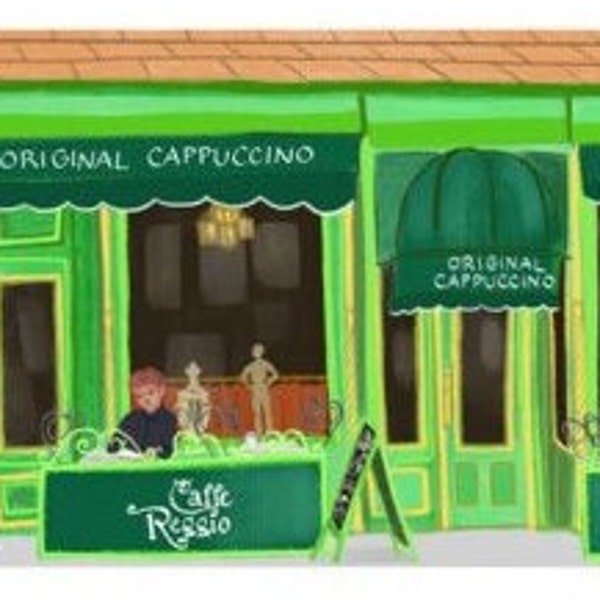 Caffe Reggio, Greenwich Village NYC Sidewalk Cafe Print