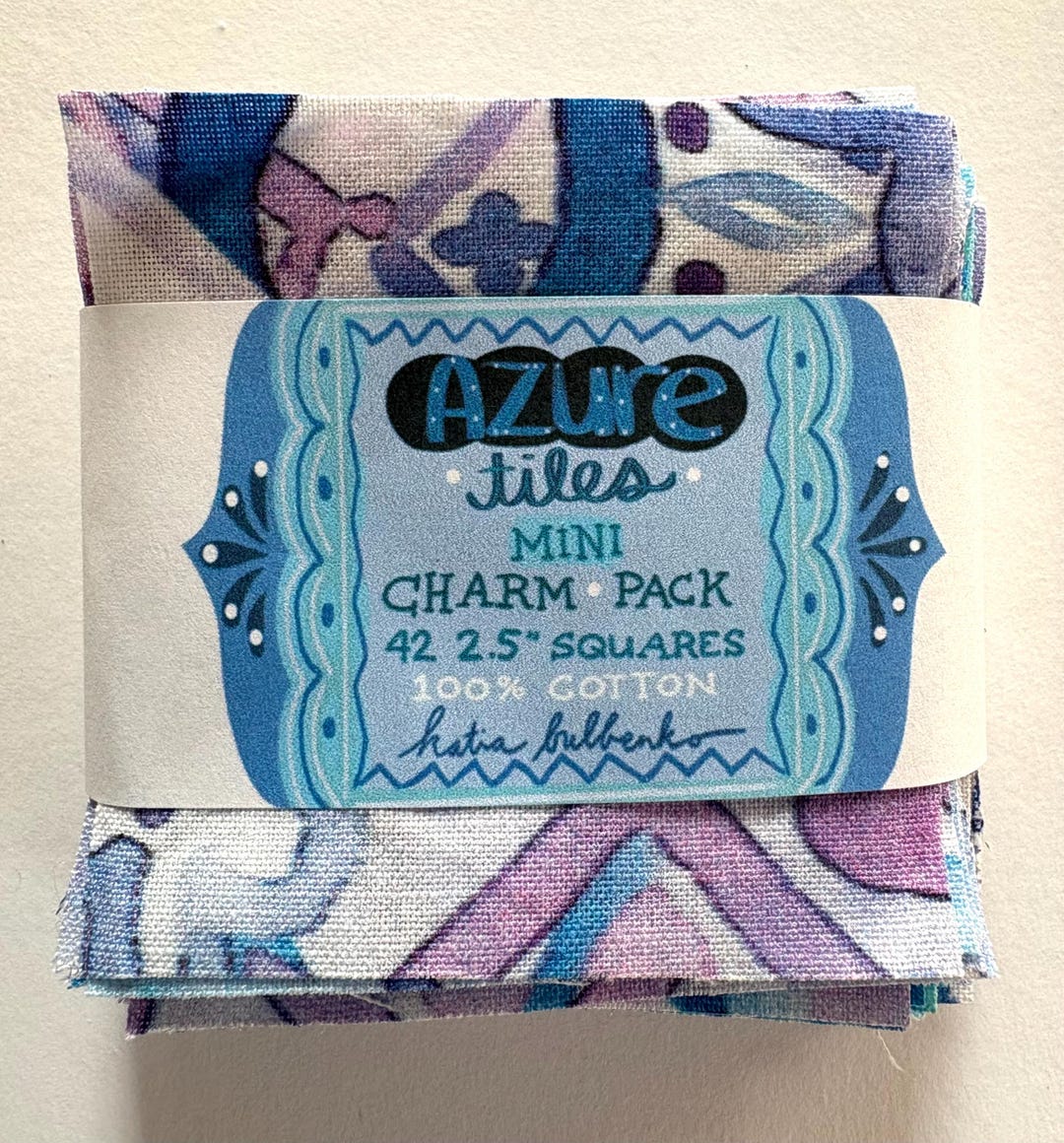 Mini Charm Pack/azure Tiles/42 Pre Cut Fabric Squares/quilting - Etsy