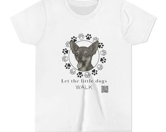Camiseta infantil, Chihuahua, Deixe os cachorrinhos andarem, Camiseta infantil para cachorro
