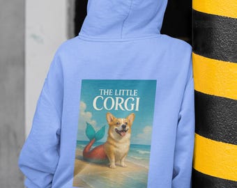 Moletom infantil com capuz - O Pequeno Corgi, moletom divertido com estampa de cachorro para crianças