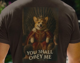 Camiseta Corgi Royalty – Camiseta divertida unissex para adultos amantes de cães, inspirada em Game of Thrones.