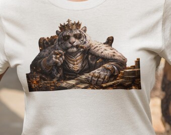 Camiseta com estampa do Rei Tigre | Camiseta adulta do Rei do Dinheiro