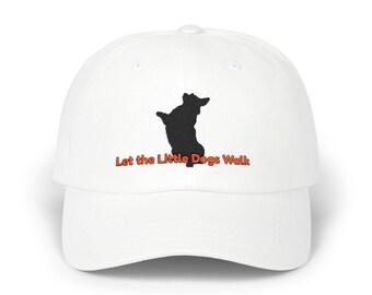 Boné estilo "Dad Boné" com Silhueta de Corgi | Boné de beisebol bordado, design simples de cachorro