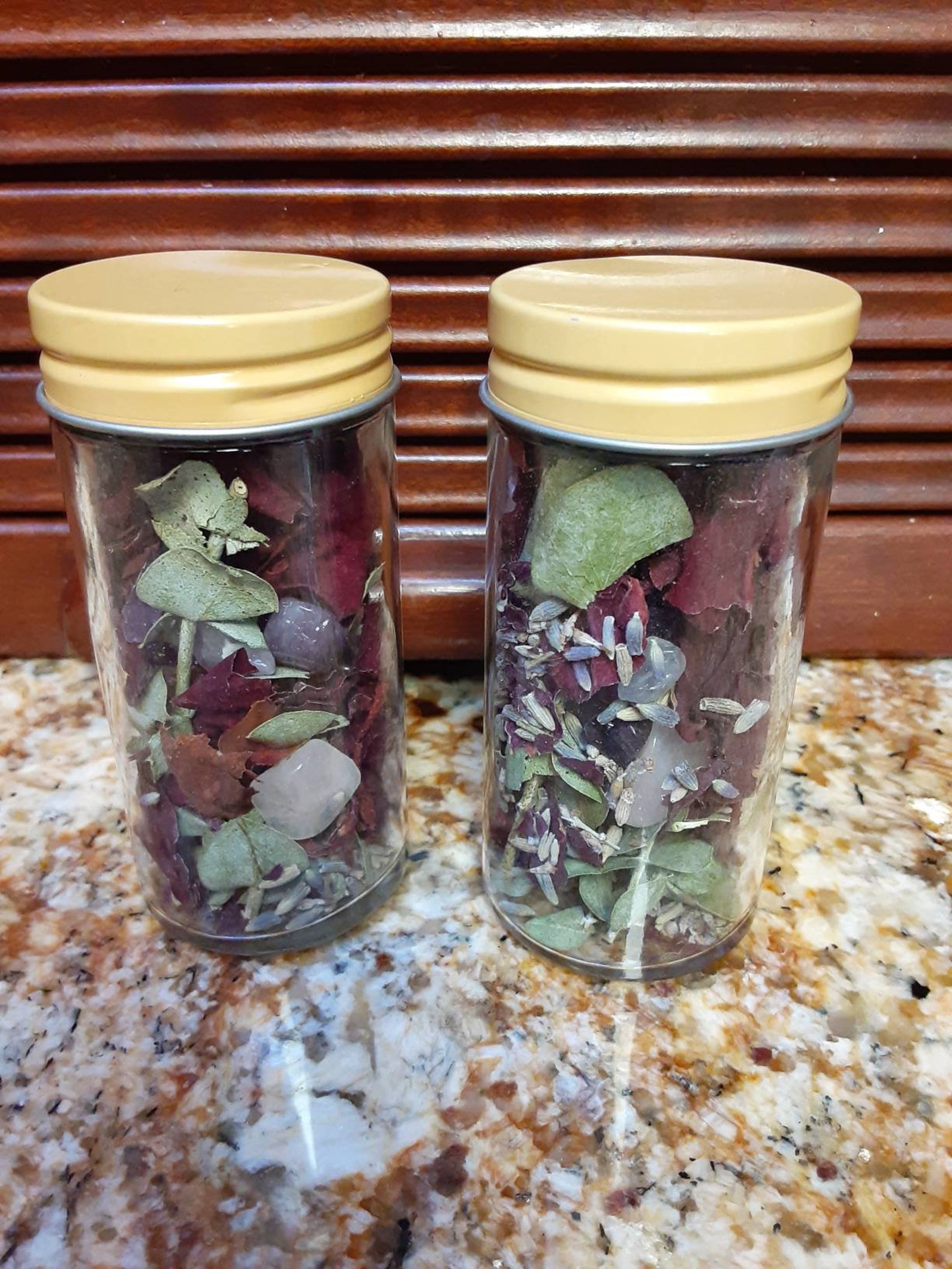 Self Love Dried Flower Jars with Crystals Etsy