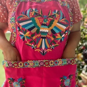Embroidered Apron/ Mandil bordado con mariposas/ Mandil bordado con Colibri/ Mandil bordado con la virgen de Guadalupe / Latina Apron image 1