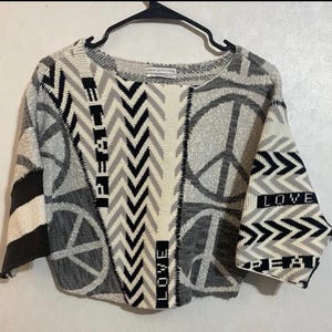Urban Outfitters Dam Y2k Grå Beskuren Tröja Peace Love Storlek Small Petite bild 1