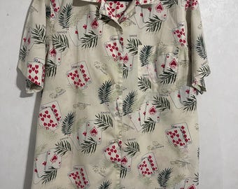 Vintage Specialty Collection Casino Royal Tropisk Skjorta med Knappar Y2K Medium