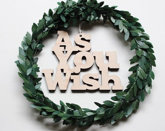 As You Wish Ornament | Holiday Ornament | Wedding Favors | Love Decor | Wood Ornament | Heirloom Ornament
