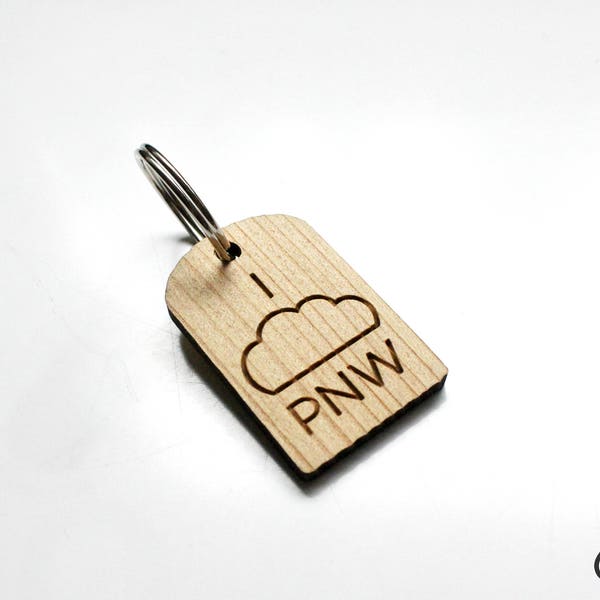 I "Cloud" PNW Pacific Northwest Keychain | Reclaimed Wood Keychain | Pacific Northwest Love | Rain Clouds | Gifts From Home | Cascadia