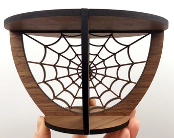 A Spider's Web | Indoor Wood Plant Stand | Walnut Wood Plant Stand | Modern Plant Stand | Plant Holder | Apartment Decor