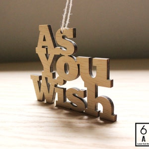 As You Wish Ornament Holiday Ornament Wedding Favors Love Decor Wood Ornament Heirloom Ornament image 7