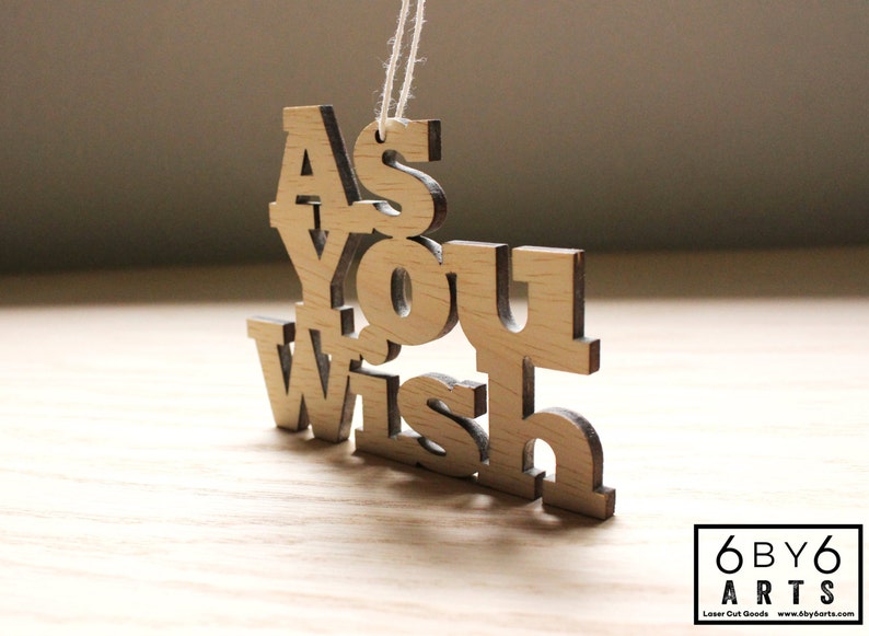 As You Wish Ornament Holiday Ornament Wedding Favors Love Decor Wood Ornament Heirloom Ornament image 7