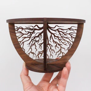 Roots | Indoor Wood Plant Stand | Walnut Wood Plant Stand | Modern Plant Stand | Plant Holder | Apartment Decor