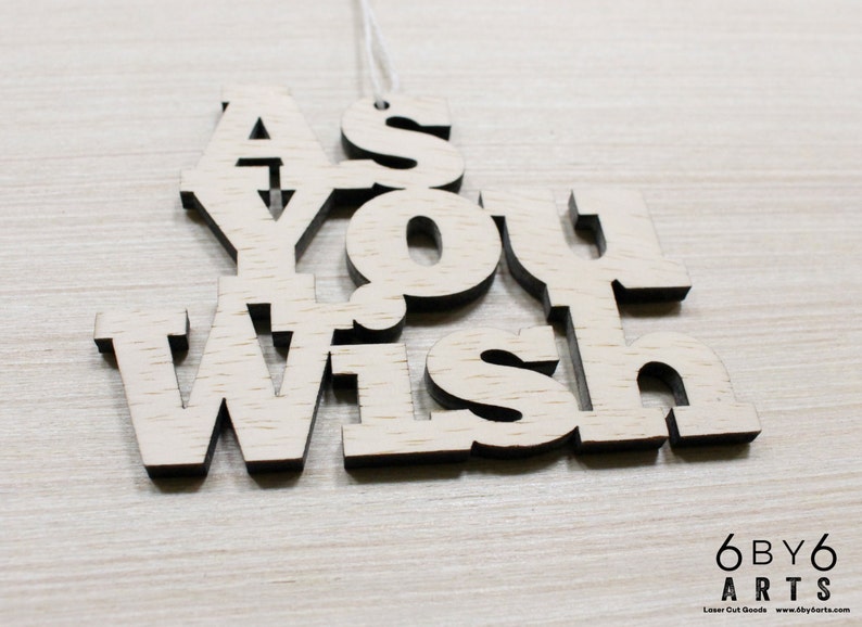 As You Wish Ornament Holiday Ornament Wedding Favors Love Decor Wood Ornament Heirloom Ornament image 6