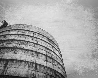 Waco Texas Photo, Waco Silos, Rustic Decor, Waco Picture, Texas Photography Fixer Upper, Magnolia Waco Picture Old Silo, Black and White Art