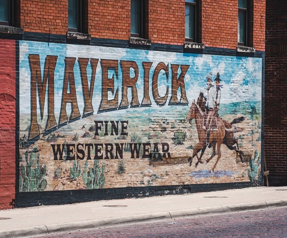 Western Wear Fort Worth Texas Photography Texas Photo Ft. Worth Print TX Photography Texas Decor Fort Worth Stockyards Cowboy Mural Etsy