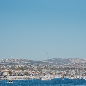 Beach Print, Balboa Beach, Newport Beach, Photography Print, Sailboat, California Art, Aqua, Blue, Wall Decor, Home Decor, Ocean, Seaside