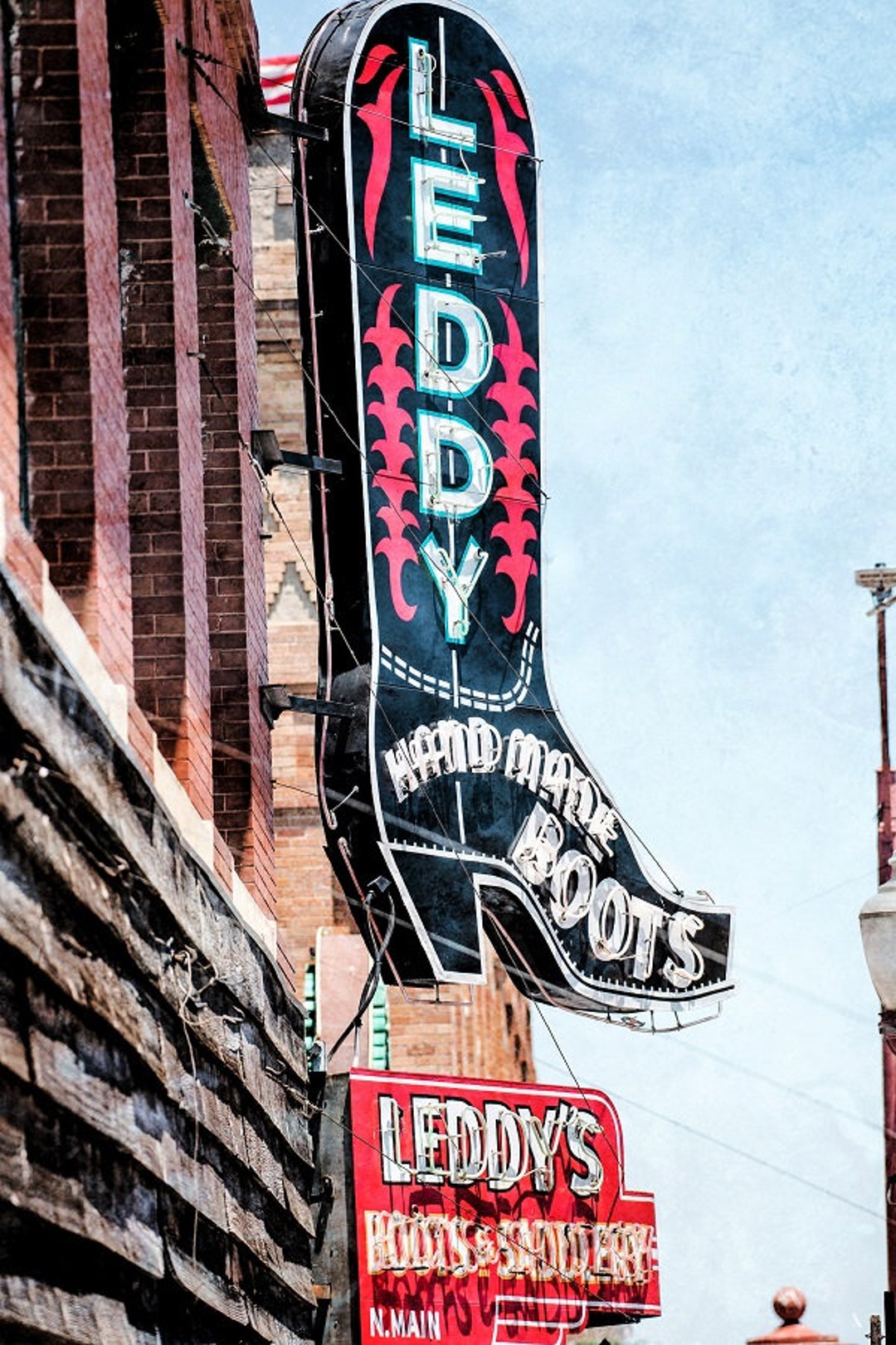 Fort Worth Texas Photography, Leddy Boots, Texas Photo, Ft. Worth Sign