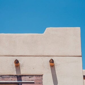 Santa Fe New Mexico Photography, Adobe Photo Southwest Picture Home Decor, Blue Sky, Turquoise, Adobe Architecture Photography Art Print
