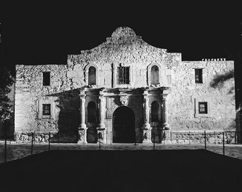Texas Alamo Photography, The Alamo Photo, Historical Photography, Architecture, San Antonio Texas Photography Black and White Photo Fine Art