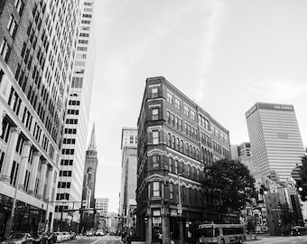 Pittsburgh Photo, Black and White Art, Pittsburgh Architecture Photo, Street Building City Photo, Fine Art Photography, Modern Art, Flatiron