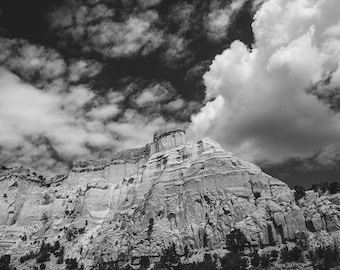 New Mexico Photography, New Mexico Photo, Black and White, New Mexico Art, Mountain Wall Art, Southwest Landscape Photo Print Rock formation