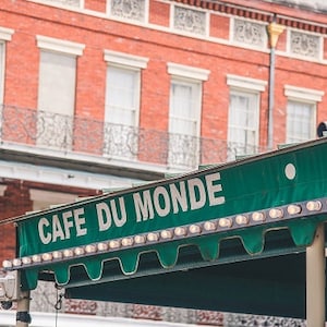 New Orleans Photography, Cafe Du Monde, Beignet, New Orleans Photograph, Cafe Photo, French Quarter Wall Art Jackson Square, Koffie, Frans