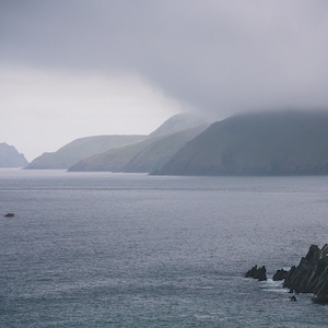 Ireland Wall Art, Ireland Photo, Ireland Landscape Photo, Ring of Kerry, Mist, Clouds, ,Foggy, Ireland Picture, Ireland Decor, Ireland Gifts