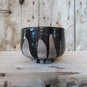 Raku Chawan &quot;My Soul has Poured over the Edge&quot;, Tea Bowl for Matcha, Japanese Styled Chawan for Tea Ceremony, Handmade Raku Pottery