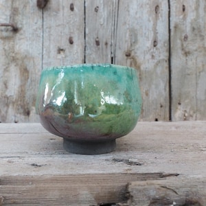 Raku Chawan &quot;Morning After Bonfire Night&quot;, Tea Bowl for Matcha, Japanese Styled Chawan for Tea Ceremony, Handmade Raku Pottery