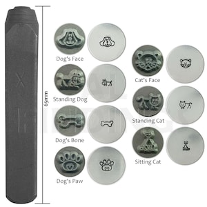 6 mm Hund Katze stehender Katzenknochen Herz Pfote sitzende Katze Stempel Schlagmetallwerkzeug (70)